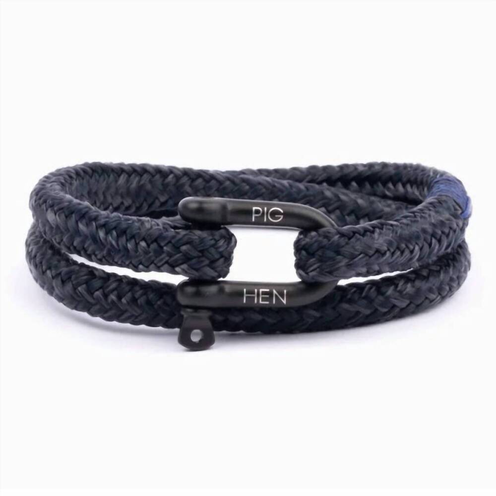 NEW PIG & HEN men's salty steve bracelet in navy/slate gray/black
